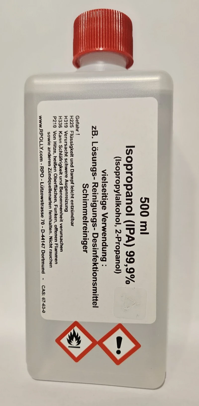 500 ml Isopropanol (IPA) Isopropylalkohol 99,9%, Reinigungs- Desinfektionsmittel