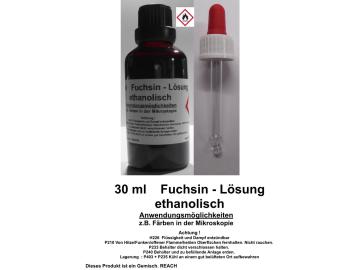 30 ml Fuchsin Lösung, ethanolisch, für die Mikroskopie