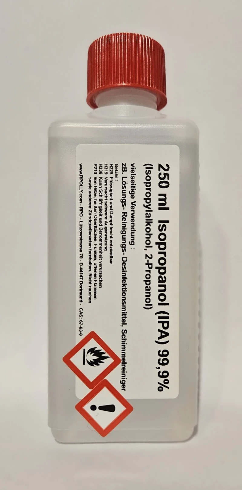 250 ml Isopropanol (IPA) Isopropylalkohol 99,9%, Reinigungs- Desinfektionsmittel